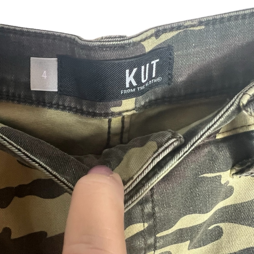 KUT FROM THE CLOTH Distressed Connie High-rise Camo Skinny Pants in Camo Size 4 - Picture 7 of 10